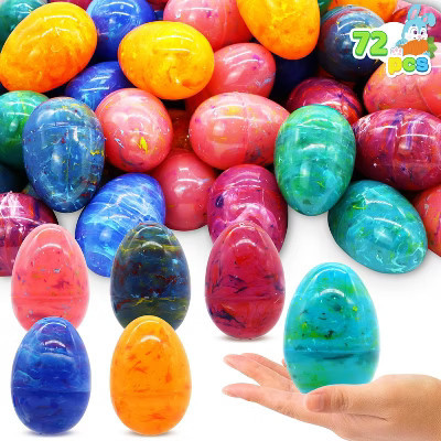 Joyfy 72 Pcs 3.15” Easter Eggs Large Iridescent Rainbow  Bulk Set for Easter Eggs Hunt, Basket Stuffers/Fillers, Party Favor, Classroom Exchange | Target