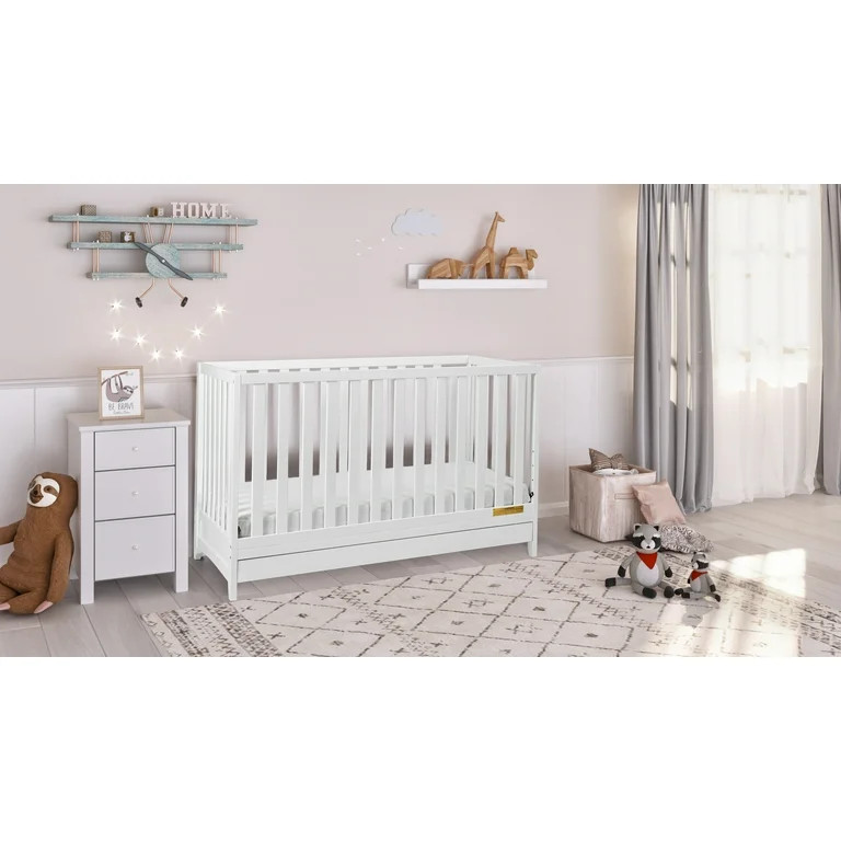 AFG Mila 3-in-1 Convertible Crib with Drawer White | Walmart (US)