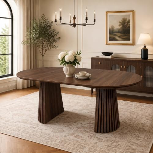 40"-71" Expandable Dining Table for 4 6 8 with Slatted Table Legs | Amazon (US)