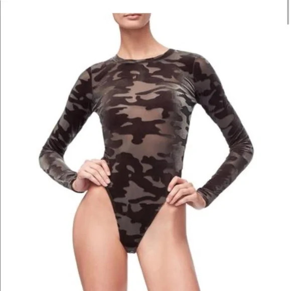Good American Camo Crew Bodysuit | Poshmark