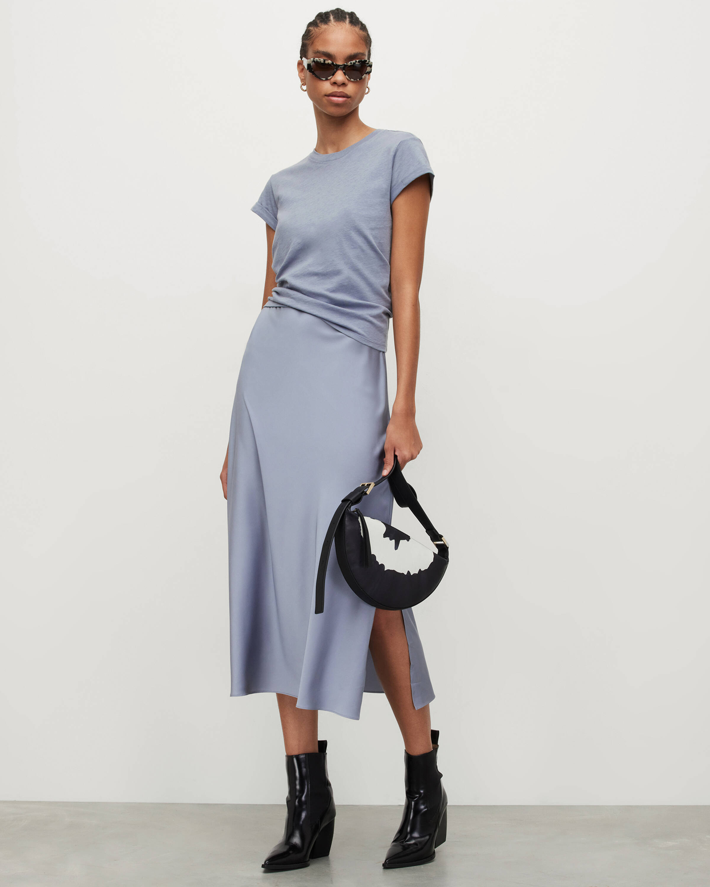 Anna Crew Neck Short Sleeve T-Shirt STORMCLOUD GREY | ALLSAINTS | AllSaints UK