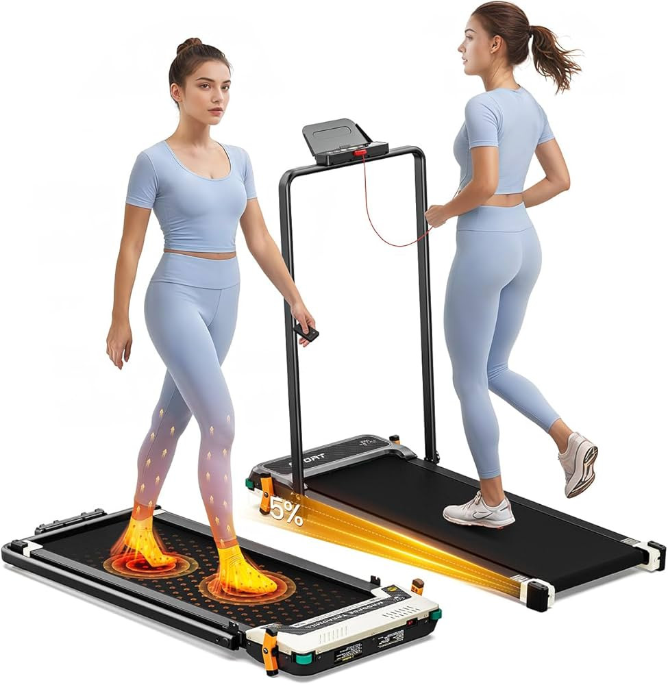 FUNRAY Versatile Walking Pad Treadmill with Incline - Dual-Sided Under Desk Treadmill with Foot M... | Amazon (US)