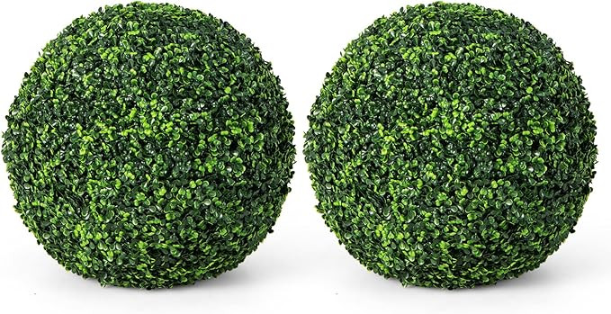 Goplus 2 PCS 19 Inch Artificial Plant Topiary Ball, Round Faux Boxwood Balls Outdoor, Garden Sphe... | Amazon (US)