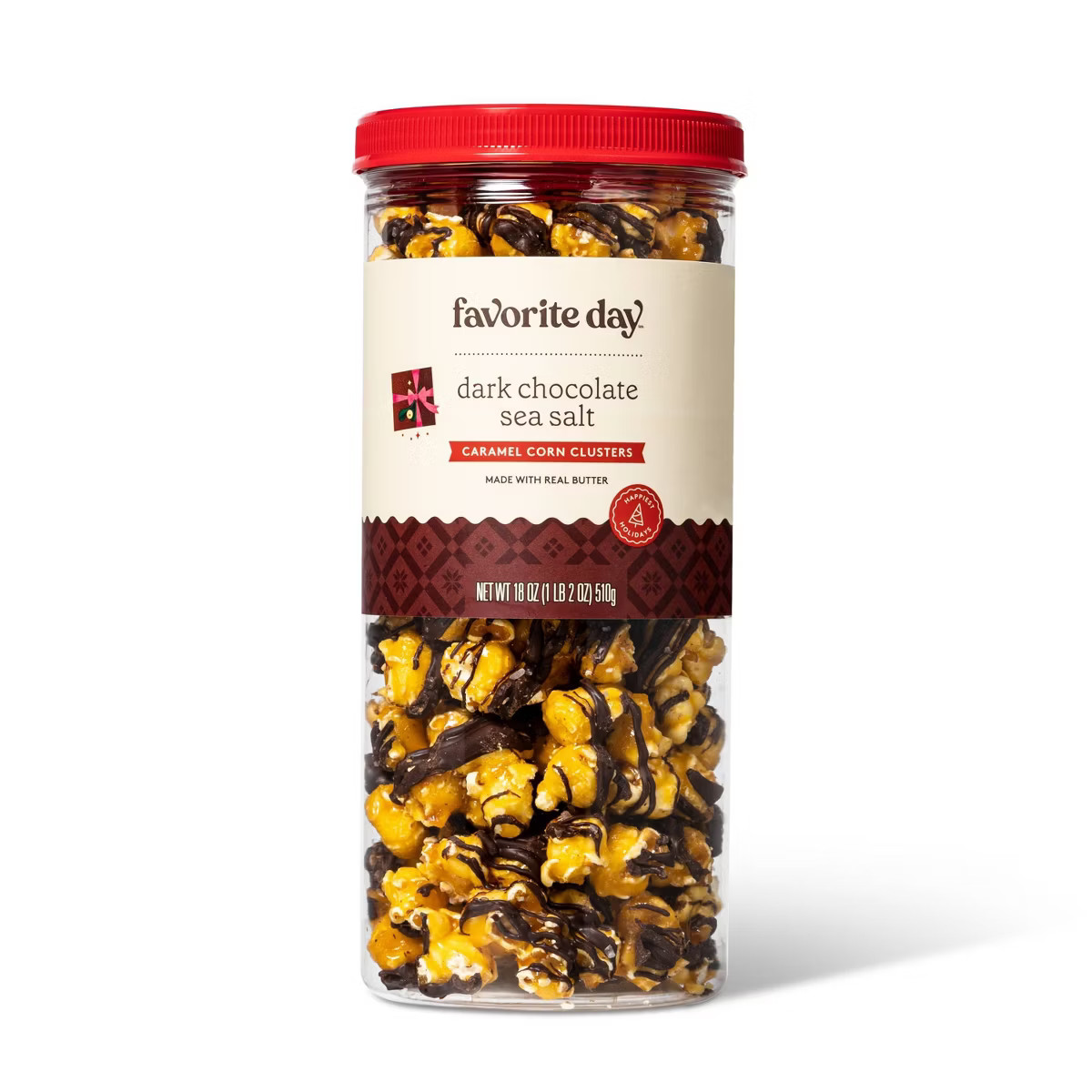 Christmas Dark Chocolate Sea Salt Caramel Corn Clusters - 18oz - Favorite Day™ | Target