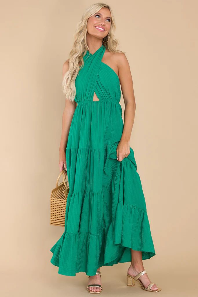 Hung Up On You Green Maxi Dress | Red Dress 
