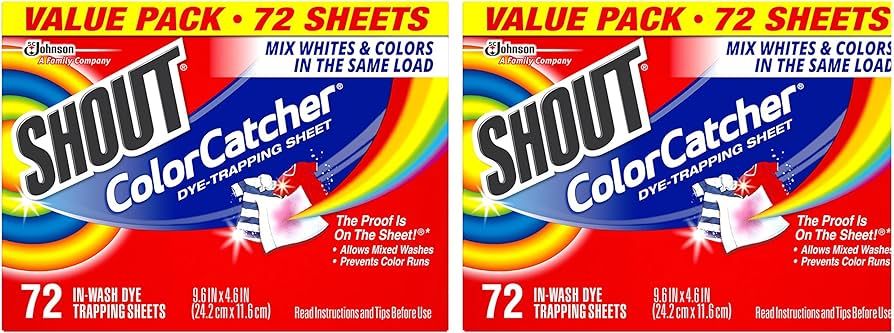 Shout Color Catcher Sheets for Laundry, Allow mixed washes, Prevent color runs, and Maintain orig... | Amazon (US)