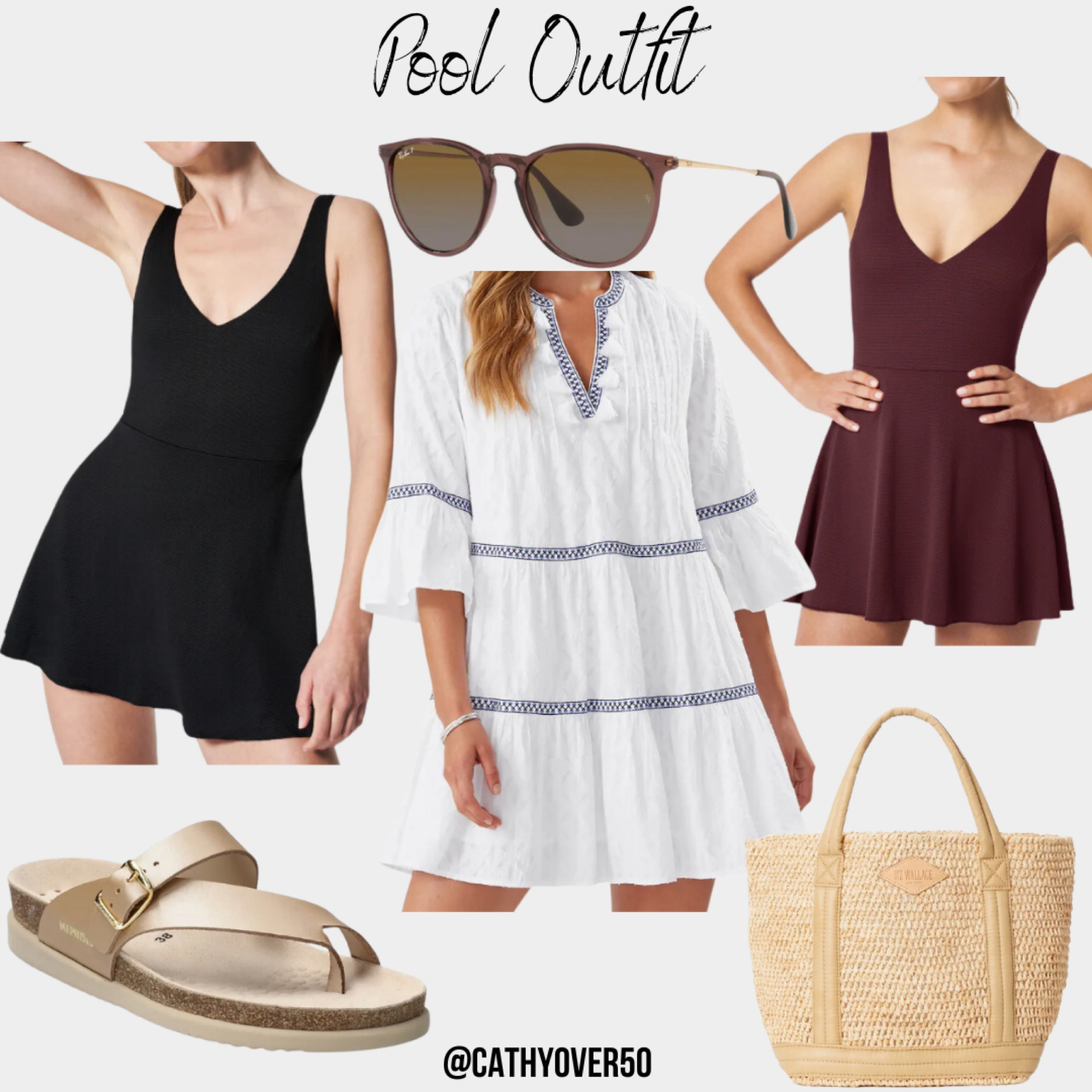 Cute swimsuit outfit idea!
#swimdress
#swimsuit
#pooloutfit
#bathingsuit
#plussize
#petiteover50
#ltkover50


#LTKswim #LTKover40 #LTKtravel