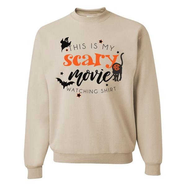 Monogrammed 'This Is My Scary Movie Watching Shirt' Crewneck Sweatshirt | United Monograms
