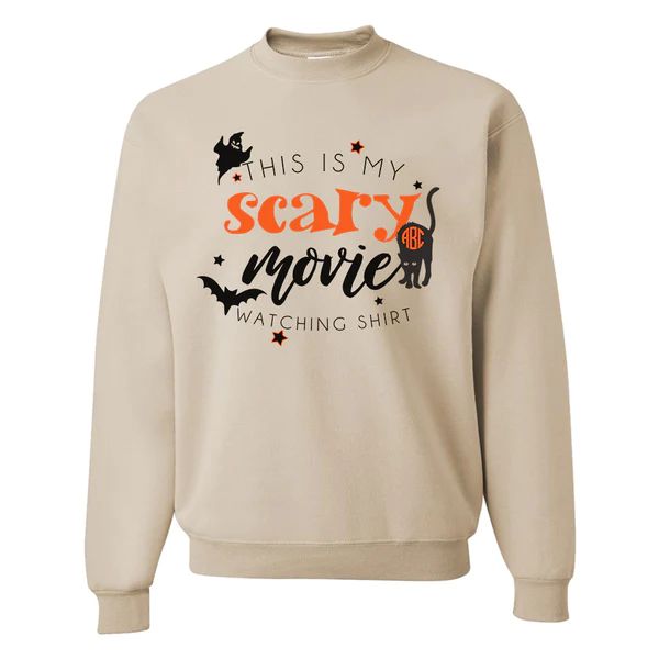 Monogrammed 'This Is My Scary Movie Watching Shirt' Crewneck Sweatshirt | United Monograms