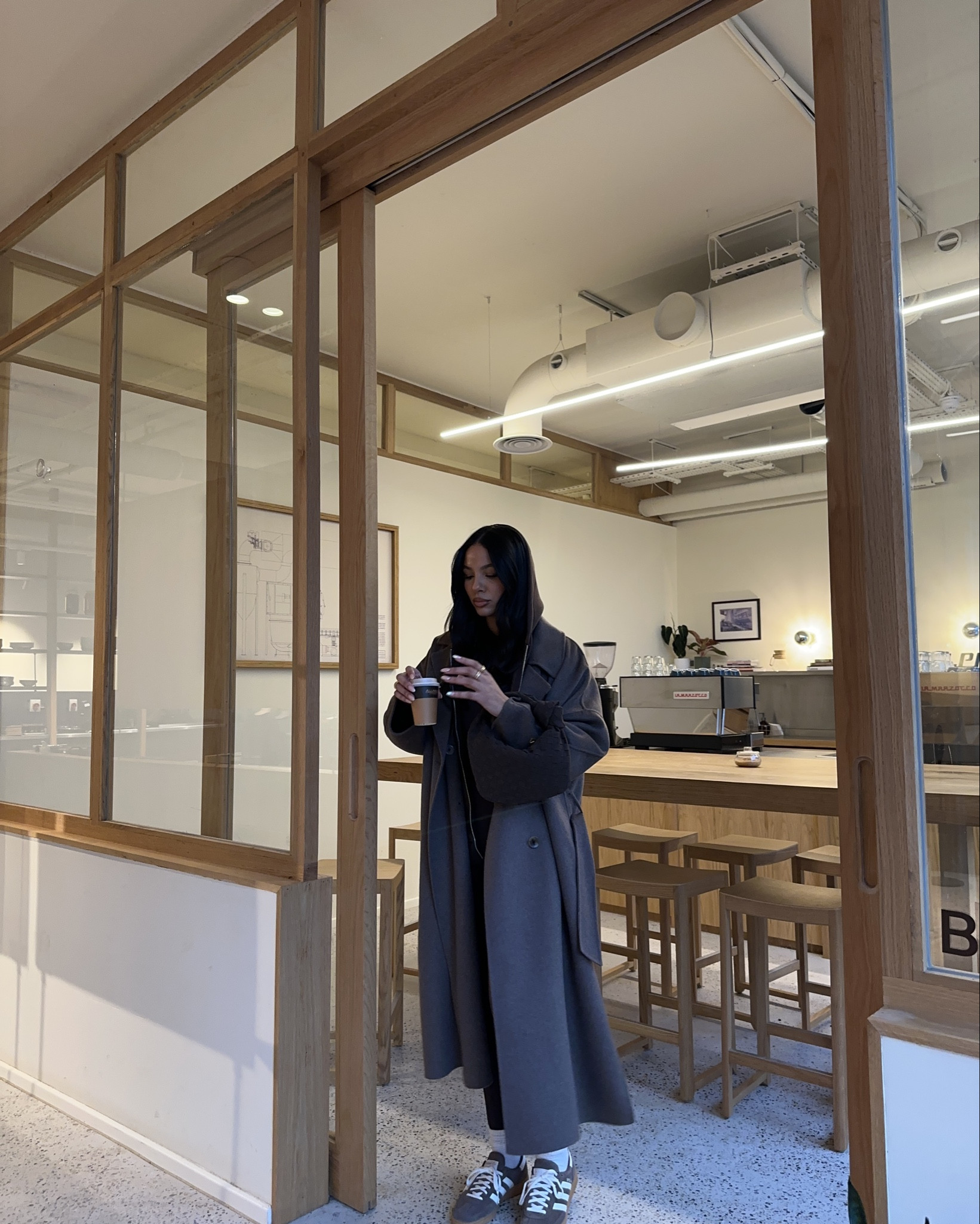 🏷️ all brown outfit, brown tones, brown adanola unitard, adanola, adanola x Kendall Jenner, brown spezials, brown coat, brown fit 

#LTKeurope #LTKuk #LTKgrwm