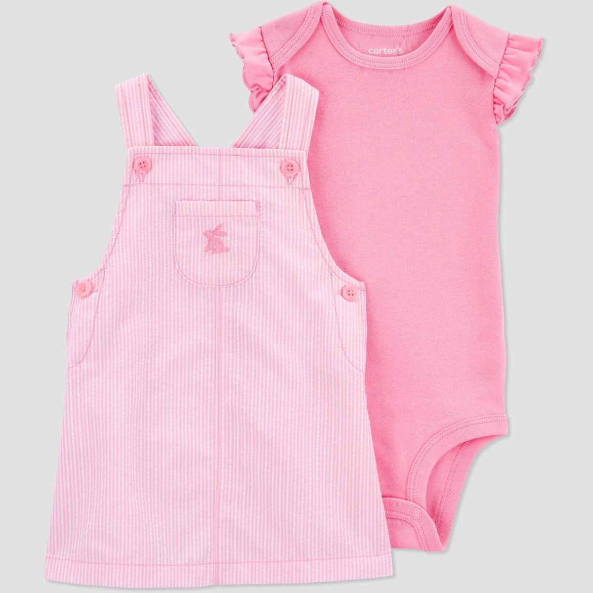 Carter's Just One You® Baby Girls' Striped Bunny Jumpsuit - Pink | Target