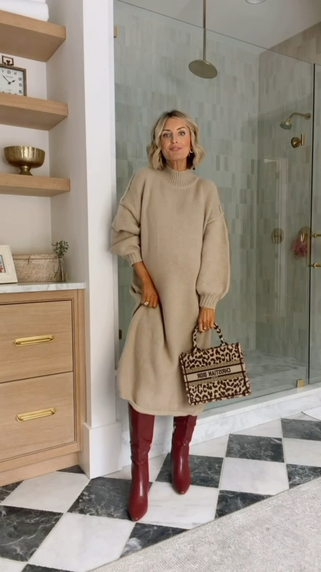 This oversized sweater dress is so cute for date night or dinner out with the girls! Wearing size S!

Loverly Grey, sweater dress, date night, girls night out, winter dress, Amazon 

#LTKSeasonal