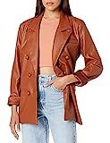 [BLANKNYC] Womens Luxury Clothing Faux Leather Blazer, Small, Why Not | Amazon (US)