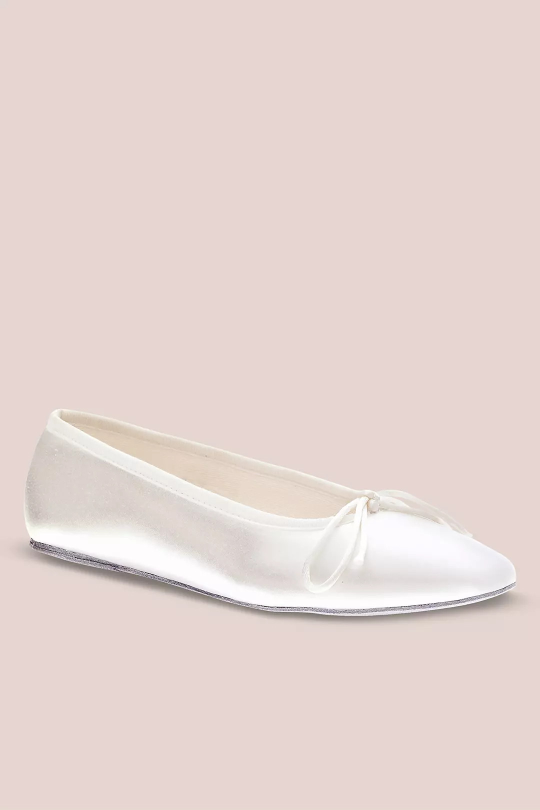 Dyeable Satin Closed Toe Flat Ballet Slippers | David's Bridal | David's Bridal