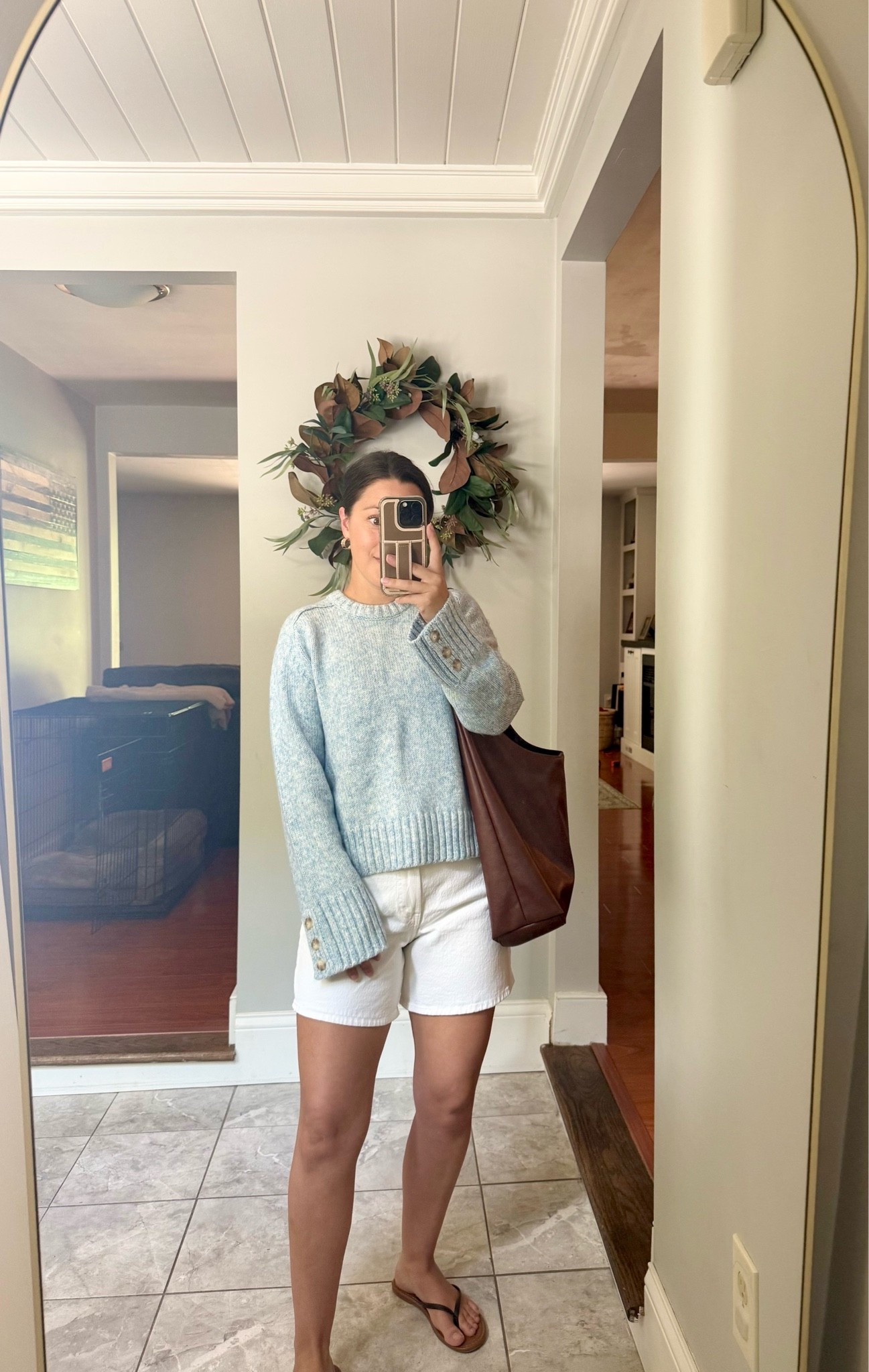 Size xs sweater, 26 shorts. For reference I am: 5ft, 115lbs. 

Summer outfits
Casual outfits
Petite outfits
Dad shorts
Denim shorts
White shorts
New England
Summer sweater

@abercrombie 
#abercrombiepartner

#LTKPetite #LTKSeasonal #LTKootd