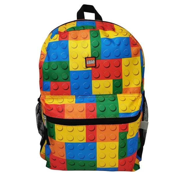 Lego Backpack 16" Multi-Color Bricks Bag Front & Side Hydration Pockets - Walmart.com | Walmart (US)