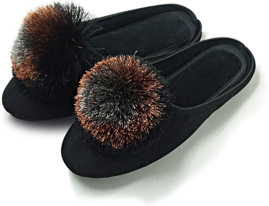 Women's Cozy Tassel Pom Pom Microsuede Slippers w/Memory Foam, Ladies House Shoes Indoor Outdoor ... | Amazon (US)
