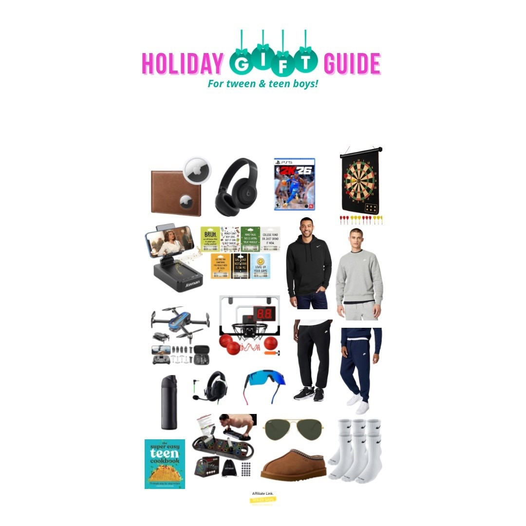 2025 holiday and Christmas gift guide. Tween, teen, boys and young men who like comfortable sweatshirts, hoodies & sweatpants; sports, video games & gaming. Exercising, Owala water bottle, Nike socks, streaming, cooking, drones and more! You can buy everything shown on Amazon!

#LTKGiftGuide #LTKMens #LTKHoliday
