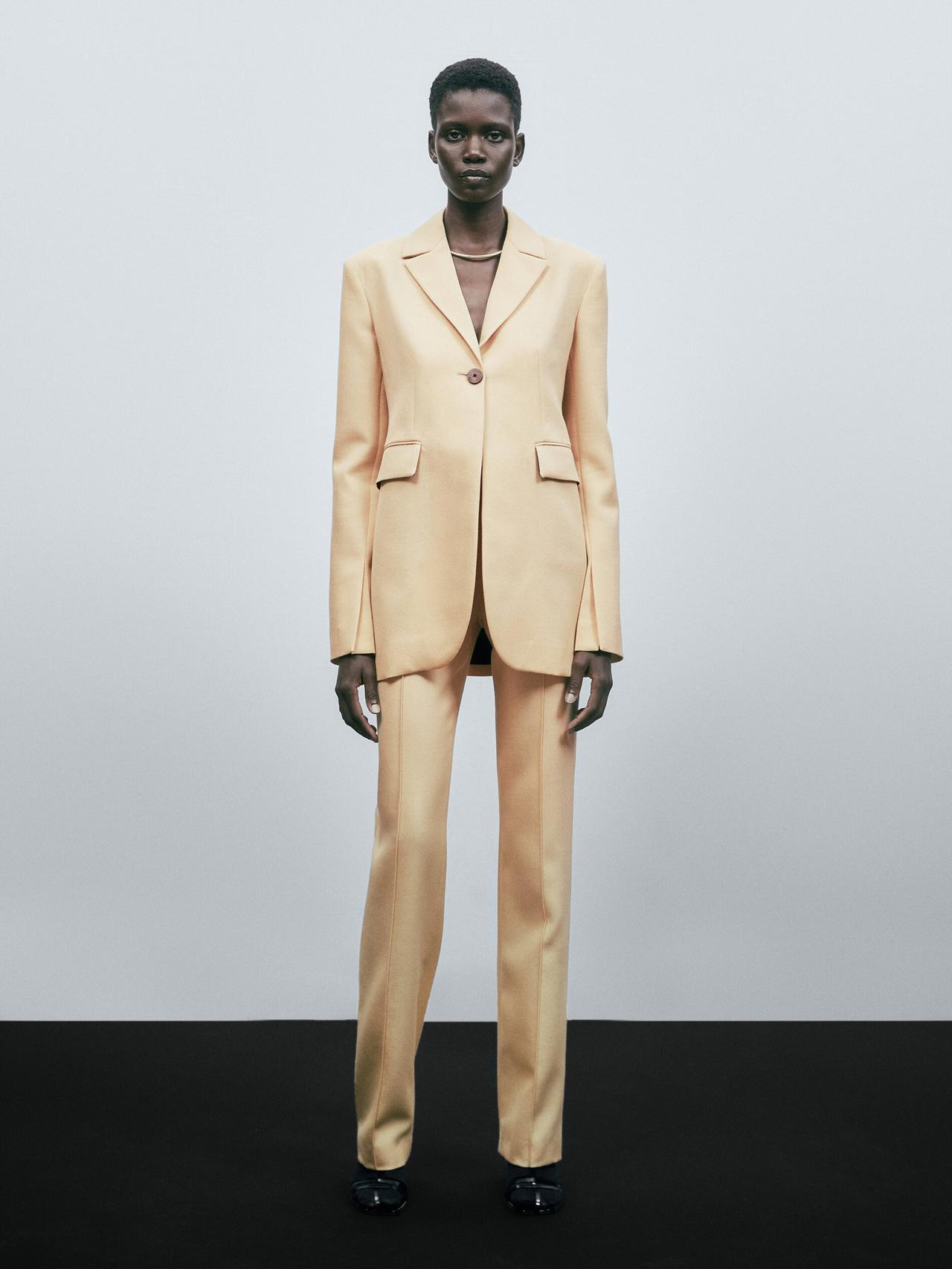 High button suit blazer | Massimo Dutti US