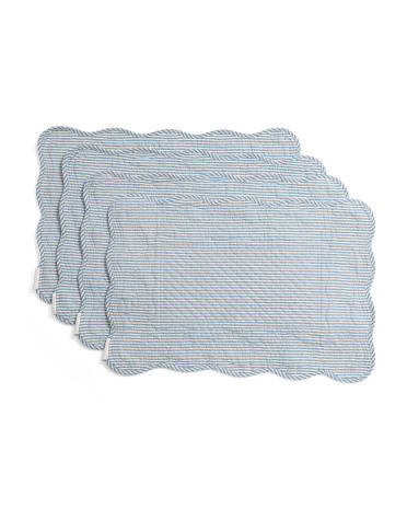 Set Of 4 Blue Hydrangea Reversible Placemats | TJ Maxx