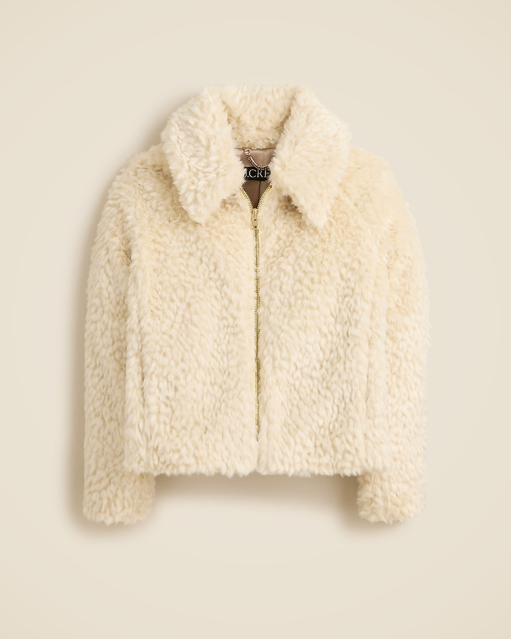 Zip-up jacket in textured faux fur | J. Crew US