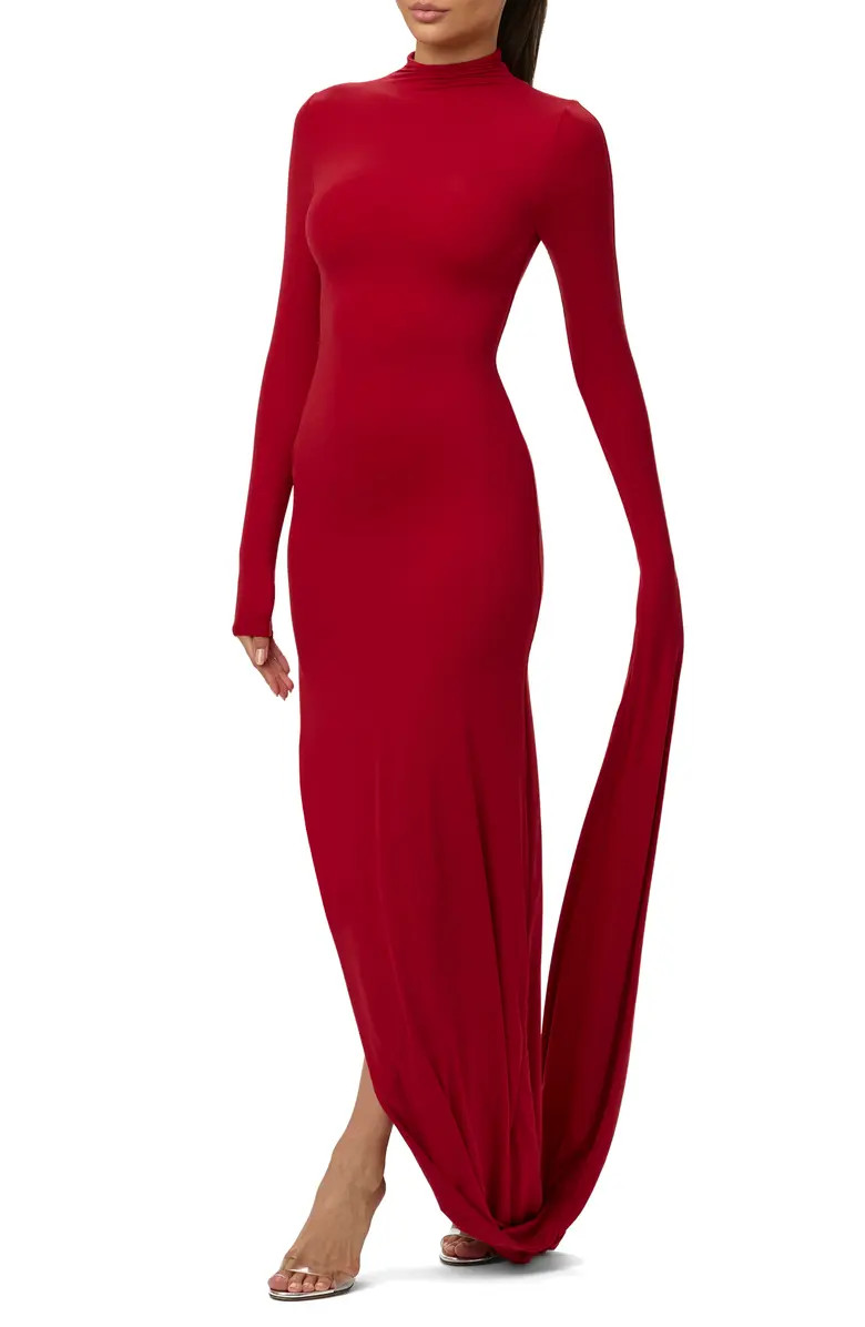 Drape Long Sleeve Maxi Dress | Nordstrom