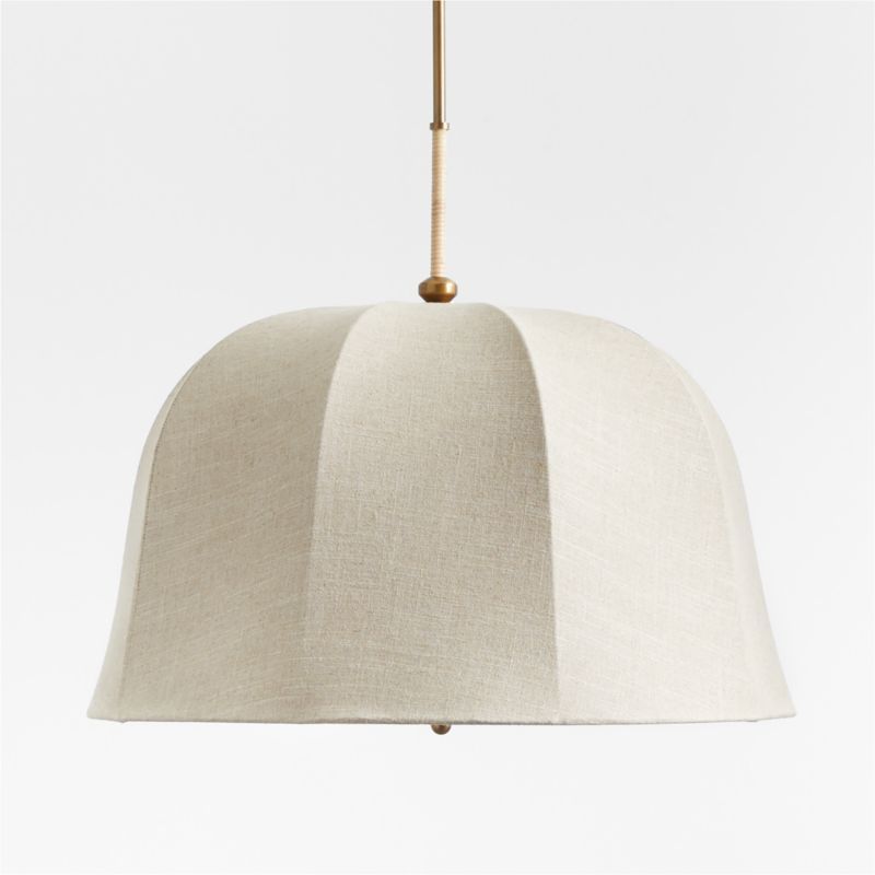 Allegra Rattan and Linen Dome Pendant Light by Jake Arnold + Reviews | Crate & Barrel | Crate & Barrel