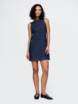 Square-Neck Denim Mini Dress | Gap | Gap (US)