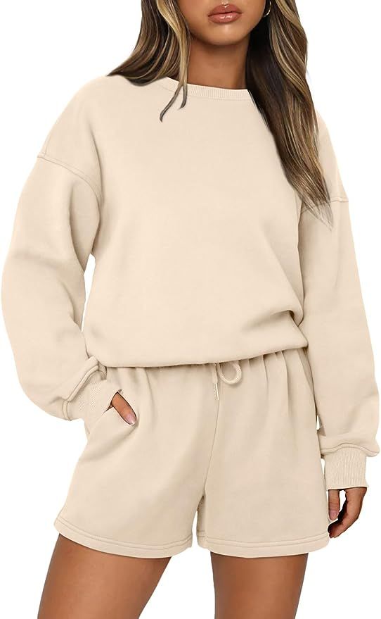 AUTOMET Womens 2 Piece Outfits Two Piece Lounge Set Matching Sweat Sets Short Sweatsuit 2023 Fash... | Amazon (US)