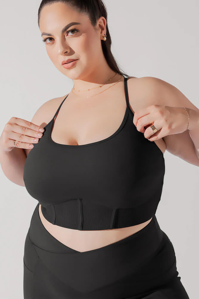 Plié Corset Crop Bralette - Black | POPFLEX
