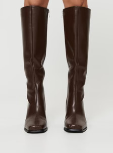 Renzo Knee High Boots Brown | Princess Polly US