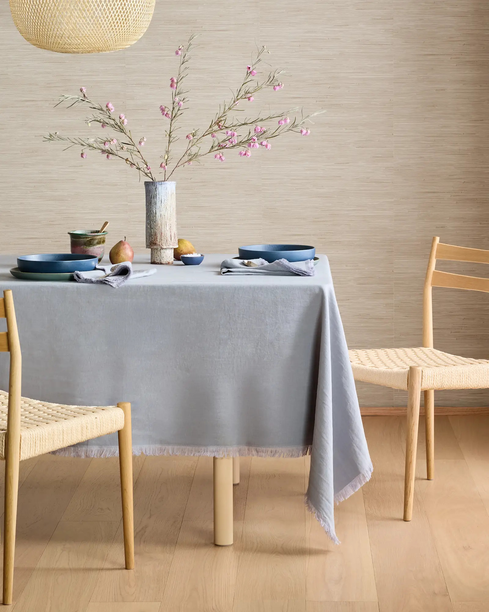 European Linen Fringe Tablecloth | Quince