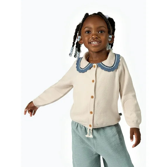 Modern Moments by Gerber Toddler Girl Pointelle Collared Cardigan Sweater, Sizes 12M-5T | Walmart (US)