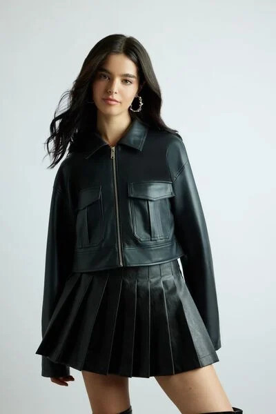 Faux Leather Cropped Jacket | Forever 21 (US)