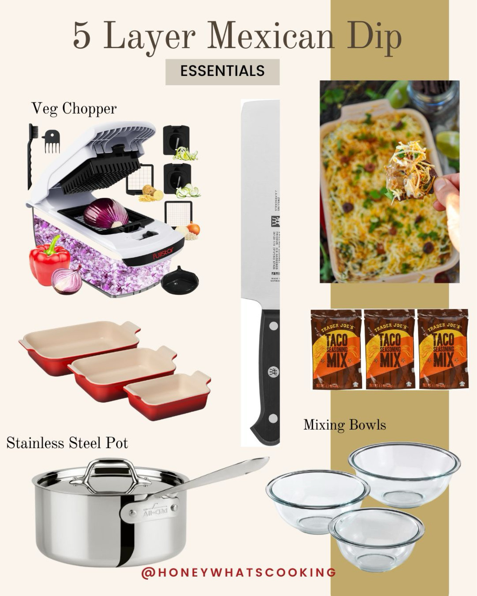 Essentials to make my five layer Mexican dip I highly recommend that chopper. It will make your life so much easier.  #kitchen #cooking