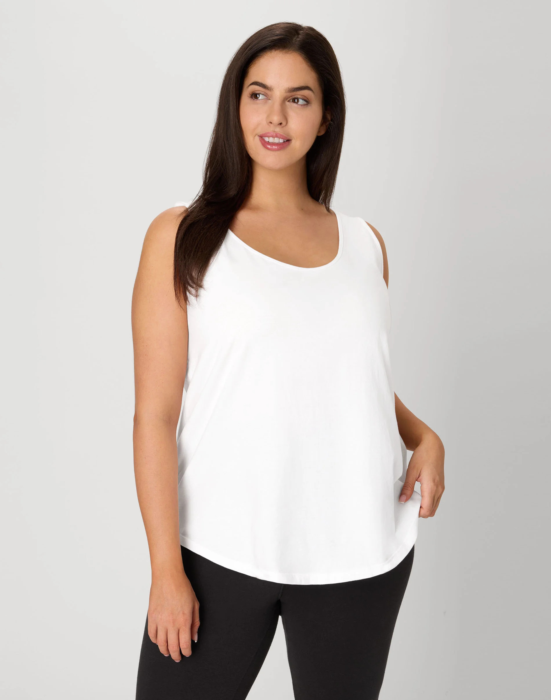Hanes Just My Size Women's Cotton Jersey Tank, Shirttail Hem (Plus ) White 4X | Hanes.com