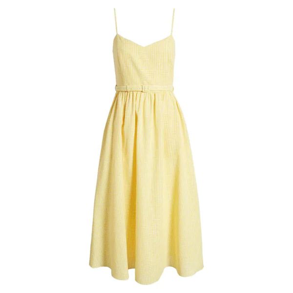 Belted Cami Dress, Yellow Gingham | The Avenue