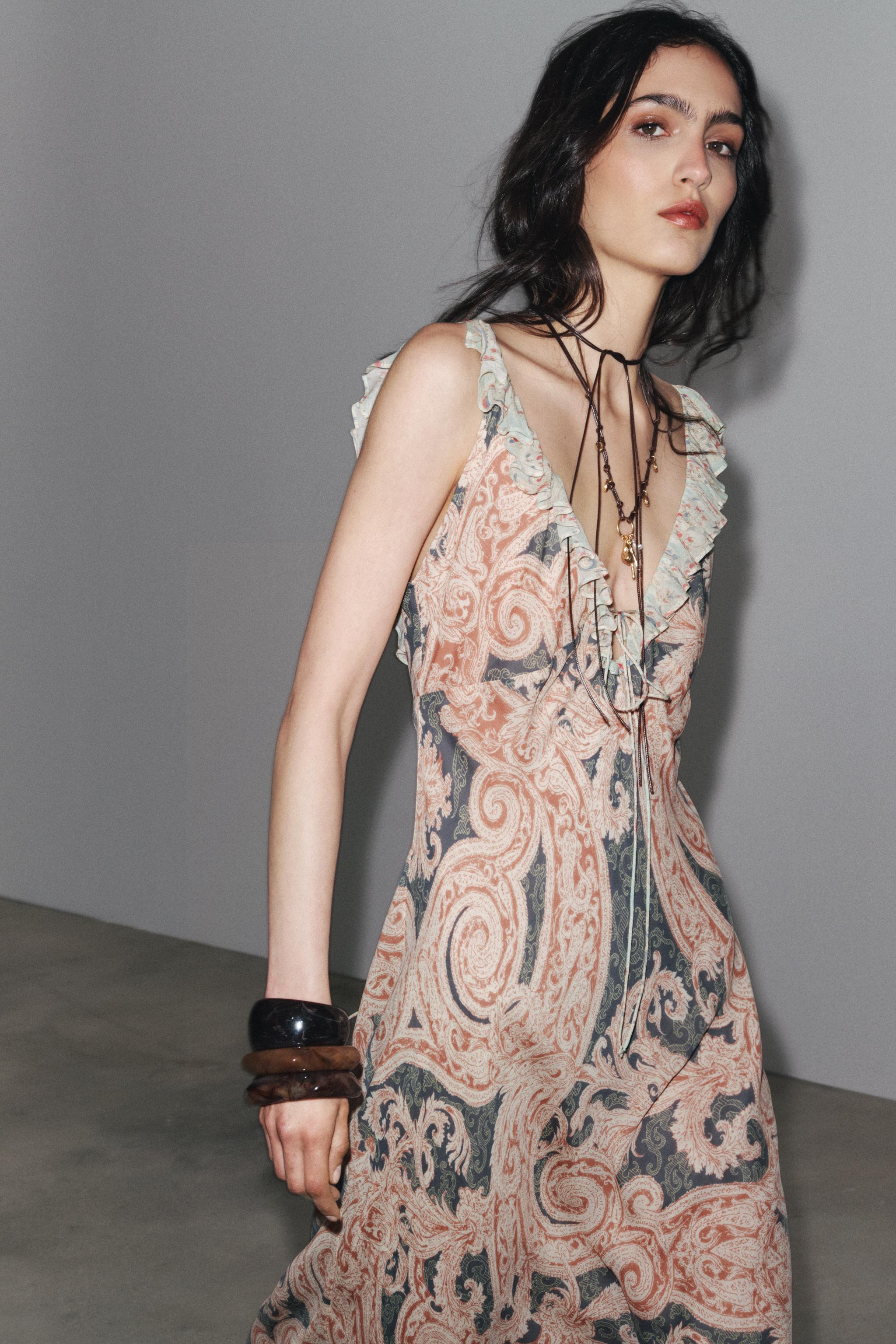 ZW COLLECTION PRINTED SLIP DRESS | Zara US