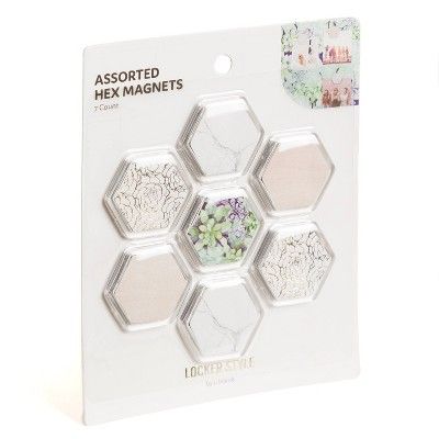 U-Brands 7ct Locker Style Assorted Hex Magnets | Target