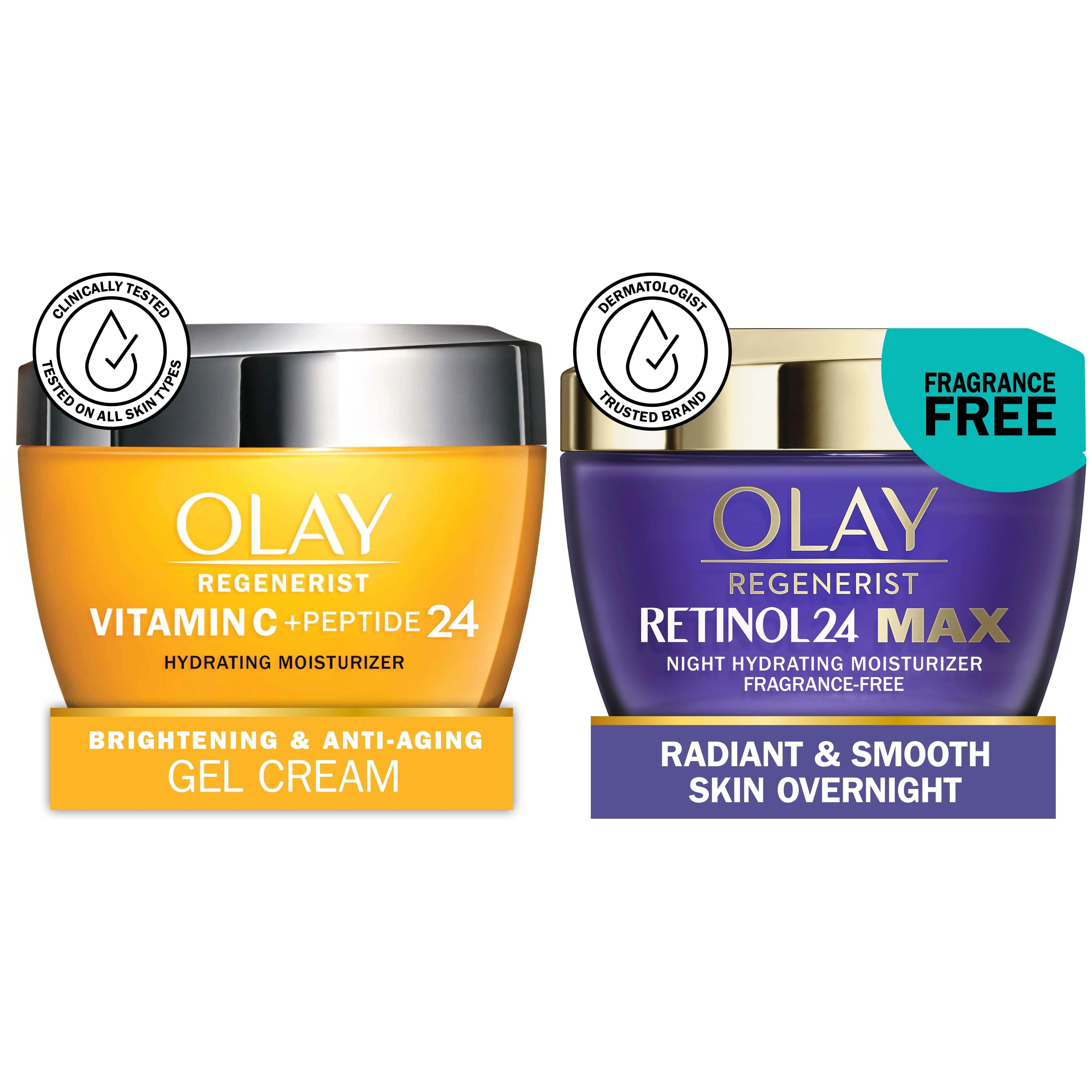 Olay Facial Moisturizer Skin Care Bundle, Day and Night Moisturizer Set - Walmart.com | Walmart (US)