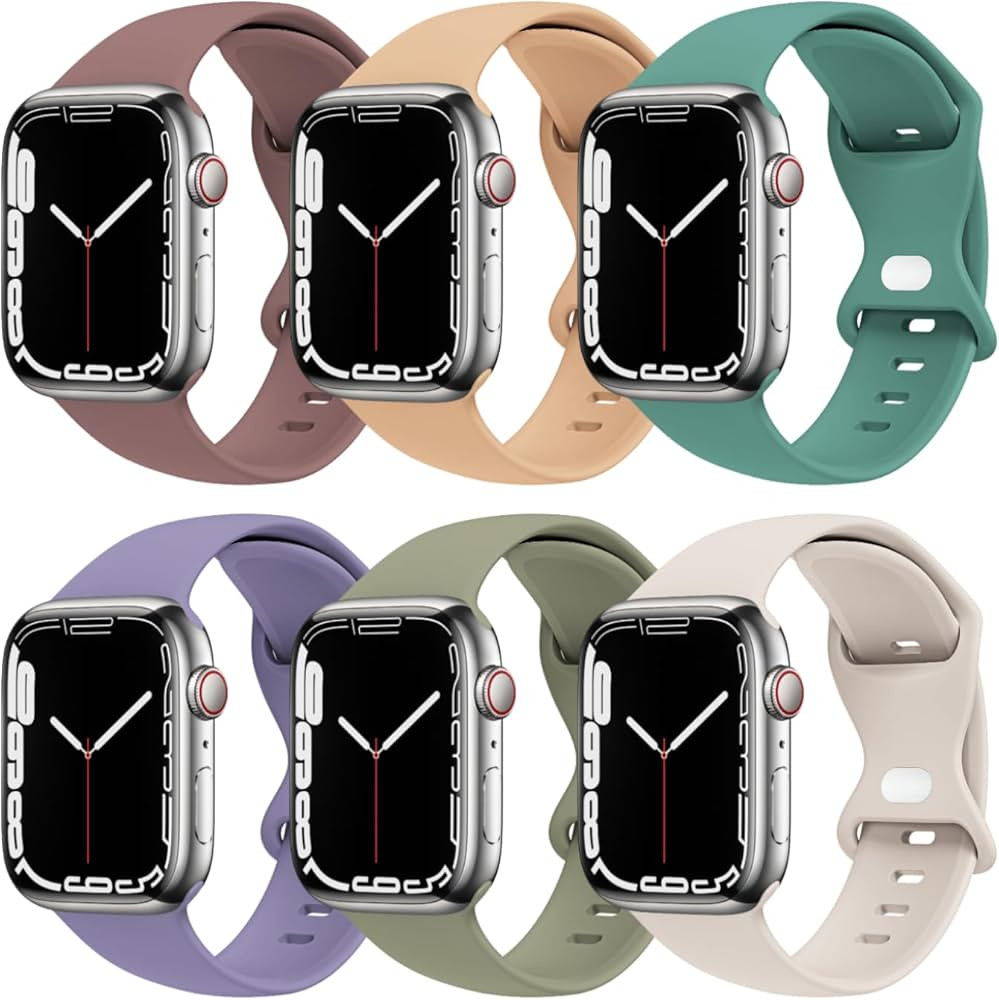 THWALK 6 Pack Bands Compatible with Apple Watch Band 40mm 41mm 42mm 44mm 45mm 46mm 49mm iWatch Si... | Amazon (US)