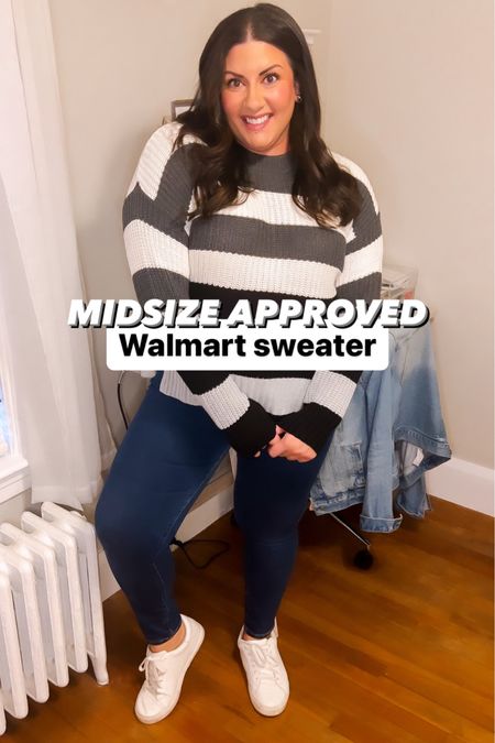Wearing a L in this new Walmart neutral fall sweater! Runs true to size. 

Fall sweater, neutral sweater, fall outfit, fall fashion, fall style, neutral style, sweater outfit 

#LTKfindsunder50 #LTKSeasonal #LTKmidsize
