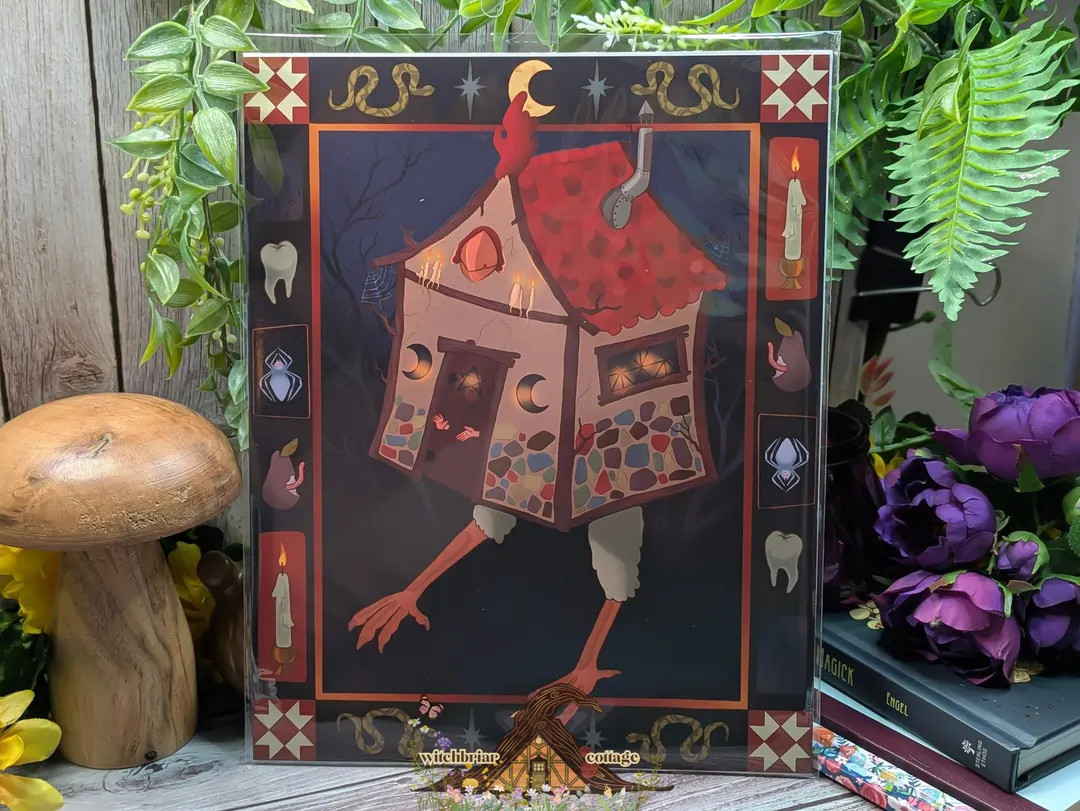Baba Yaga Chicken-footed Hut, Wall Art Print, Dark Cottagecore Quirky Folklore Prints - Etsy | Etsy (US)