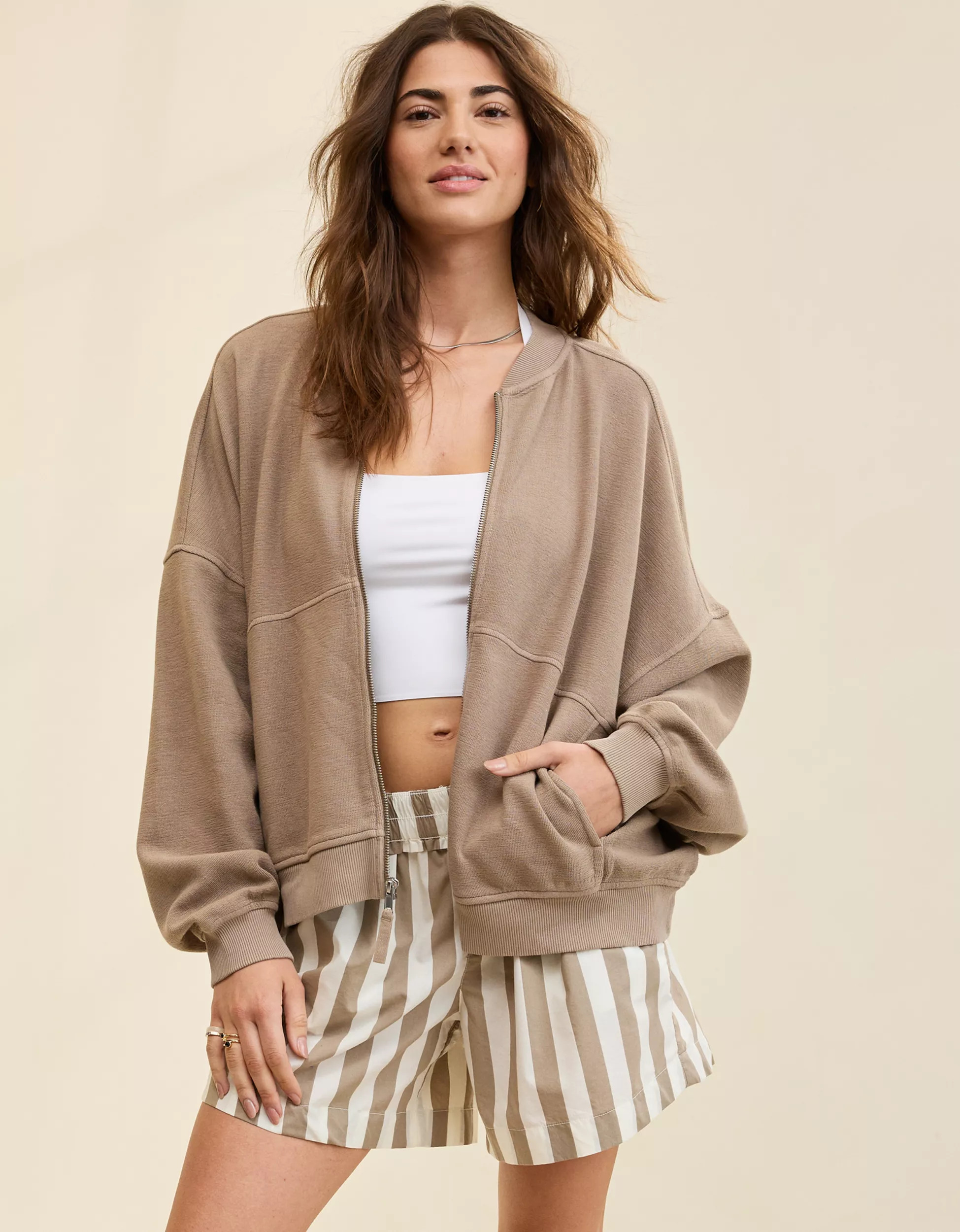 Aerie Full Zip Bomber | American Eagle Outfitters (US & CA)