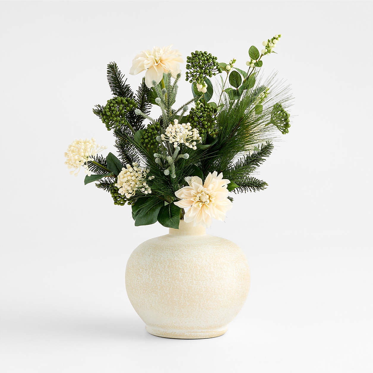 Faux Cream and Green Stem Bundle | Crate & Barrel | Crate & Barrel