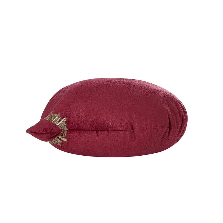 My Texas House Ava 16" Red Embossed Velvet Ornament Round Decorative Pillow | Walmart (US)