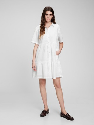 Tiered Mini Shirtdress | Gap (CA)