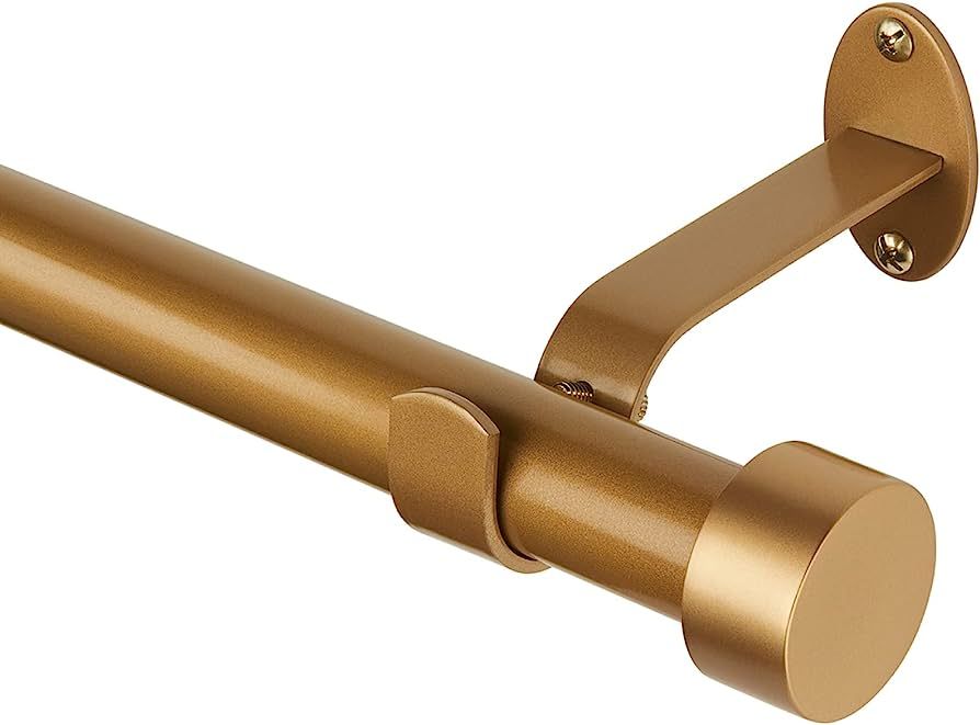 Elrene Home Fashions Serena Single Curtain Rod for Curtains and Drapery with Contemporary Cap Fin... | Amazon (US)