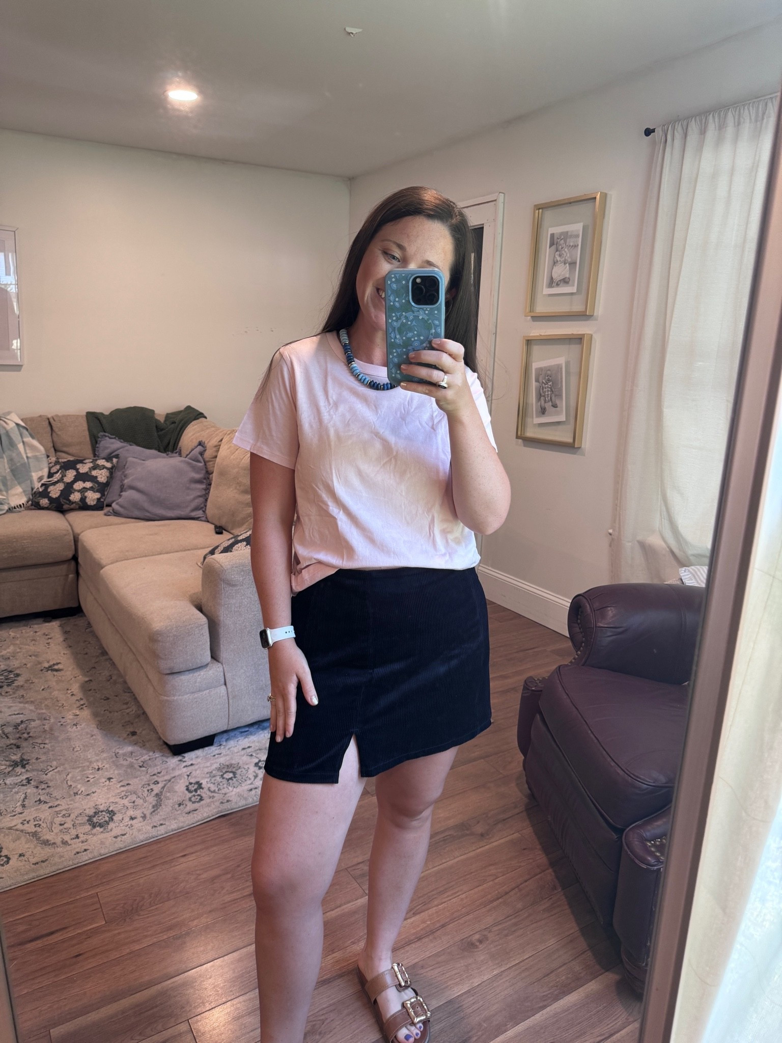 Corduroy mini skirt