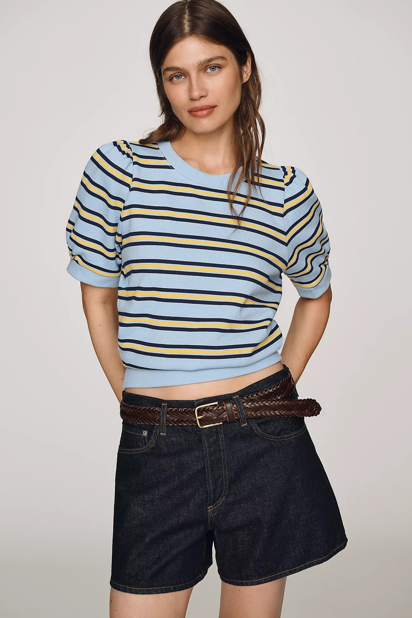 Maeve Puff-Sleeve Sweatshirt Tee | Anthropologie (US)